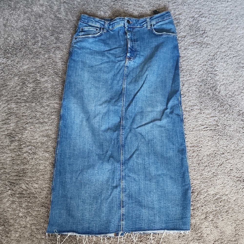 Zara Blue Denim Maxi Skirt
